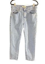 Madewell Pinstripe The Perfect Vintage Crop Jeans Size 28 Photo 0