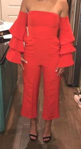 Revolve NBD Strapless Red Jumpsuit Photo 0