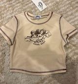 Angel Baby Graphic Tee Tan Photo 0