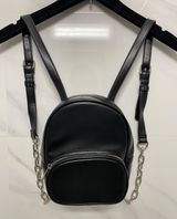 Forever 21 Black Faux Leather Backpack Photo 0