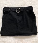 Black denim belted skirt Size L Photo 0