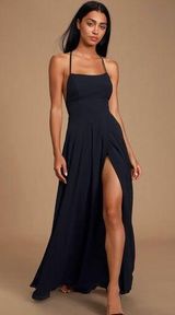 NWT Dreamy Romance Black Backless Maxi Dress Lulus XS Photo 0