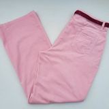 Cato Pink Corduroy Belted High Rise Flare Jeans Size 16 Photo 0