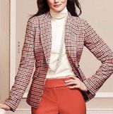 Talbot Wool Blend Houndstooth Checkered Blazer Photo 0