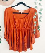 Decree  Burnt Orange Flowy Blouse  Photo 0