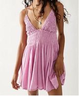 Free people forever mini dress halter smocked bareback cross strappy medium Photo 0