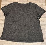 Ideology Womens XL Extra Large Charcoal Gray Active Wear V Neck  Top  Tshirt Photo 0