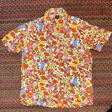 VTG DISNEY WINNIE THE POOH CHARACTER FLORAL BUTTON UP SHORT SLEEVE Photo 0