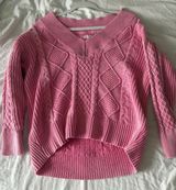 Pink V Neck Sweater Photo 0