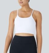 Halara Basic Padded Workout Cropped Tank Top NWT White size Small Photo 0