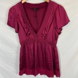 BCBGMAxazria Silk Babydoll Blouse Size Medium Photo 0