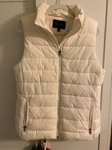 Banana Republic White Puffer Vest with Fur Detachable Hood Photo 0
