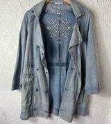 Miss Me | Duster Denim Distressed Southwestern BOHO Size M Photo 0