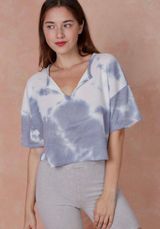 Blue Blush Tie Dye Crop Top Photo 0