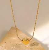 Boutique Korean Vintage Mini Heart Pendant Gold Necklace Photo 0