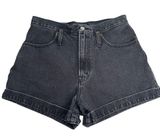 Abercrombie & Fitch Natural Rise Jean Shorts Washed Black Denim Cuff NO Tie 29 Photo 0
