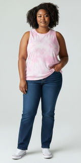 A New Day Womens Pink Tie Dye Tank Top Athletic, Size 3X, NWT Photo 0