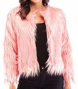 Pink Faux Fur Jacket Size L Photo 0