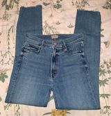 *see wear*MOTHER JEANS The Mid Rise Dazzler Ankle Fray Riding The Cliffside Size 26 Photo 0