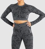 Gymshark Camo Seamless Long Sleeve Crop Top Photo 0
