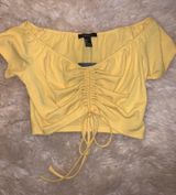 Forever 21 Yellow Off The Shoulder Crop Top Photo 0