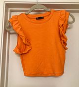 ZARA Orange Ruffle Sleeves Top Photo 0
