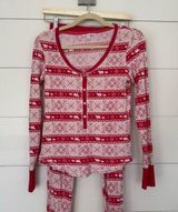 Victoria’s Secret Women’s Extra Small Red Thermal Pajama Set Photo 0