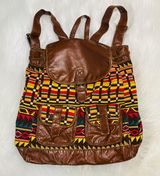 Mudd Boho Tribal Aztec Canvas Backpack Photo 0