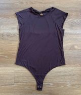 Banana Republic Brown High Neck Cap Sleeve Twist Back Fitted Bodysuit Large Photo 0