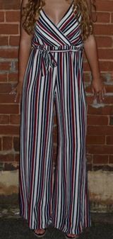 Peachy Keen Striped Jumpsuit  Photo 0