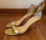 Ivanka Trump Gold Ankle Strap Heels Sandals Shoes Size 10 Photo 0