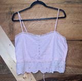 Pink XL Women’s Lace Summer Crop Tank Top Photo 0