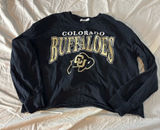 Women's Cropped Long Sleeve‎ University of Colorado Buffaloes Shirt S Black Photo 0