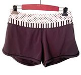 Lululemon Size 4 Groovy Run Short Black Twin Stripe Black Mod Dot Printed Photo 0