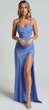 Cut Out Blue Maxi Dress Photo 0