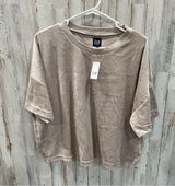 NWT Gap Quail Brown Velour Boxy T-shirt Womens XL Photo 0