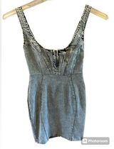 Denim Body Con Mini Dress Photo 0