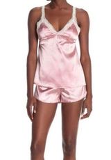 Nordstrom Cozy Roxy Lace Pajama Set Size Large Pink Top + Shorts Photo 0