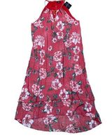 Mlle Gabrielle New  Floral Print Maxi Dress Womens Plus 2X Coral Layered Hi Lo Photo 0
