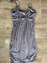 Spaghetti Strap Brown Dress Photo 0