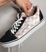 Vans Light Pink / White Checkered Sneakers Photo 0
