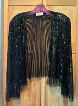 Scala Black Sequin Shawl Photo 0