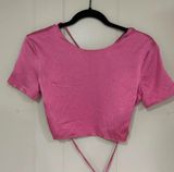 Pink Satin Crop Top Photo 0