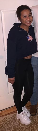 H&M Navy Cropped Half Zip Photo 0