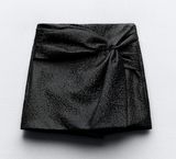 Black Coated Knot Skort Photo 0