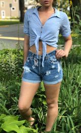 Levi’s Vintage High Waisted Distressed Ripped Shorts Photo 0