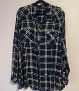 Torrid 4X Navy Blue Red Plaid Shirt Photo 0