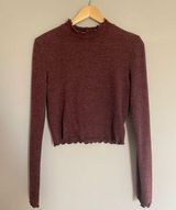 Out From Under Cropped Purple Long Sleeve Top Size Large Photo 0