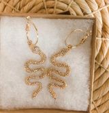 Gold Snake Earrings Photo 0
