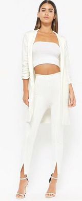 3/4 Sleeve White Blazer Size M Photo 0